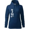 Husľový kľúč gitara - Mikina dámská Cape s kapucí - S ( Polnočná modrá )