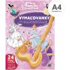 Omaľovánka so samolepkami, A4 - Princezné