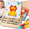 DREVENÁ KRABIČKA S MAGNETICKOU MOZAIKOU MONTESSORI - KREATÍVNA HRAČKA PRE DETI