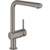 Grohe Minta - Drezová batéria s výsuvnou spŕškou, kefovaný Hard Graphite - 30274AL0