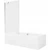 MEXEN/S - Cube obdĺžniková vaňa 170 x 80 cm s panelom + vaňová zástena 90, transparent, chróm 550517080X9509000001
