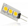H.I.D. LED žiarovka 3 SMD5050, 0.5W Studená, G4