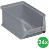 Allit Plastové boxy PLUS 2, 102 x 160 x 75 mm, sivé, 24 ks