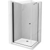 Mexen Pretoria, sprchovací kút 100 (dvere) x 70 (stena) cm, 6mm číre sklo, čierny profil + biela sprchová vanička, 852-100-070-70-00-4010B