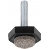 Walteco Stavacia skrutka M8, základňa 30x30mm s filcovou podložkou, výška 35mm, čierna Množstvo: 1 ks , 50085