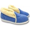 Dámske papuče zateplené ovčou vlnou modré (40)