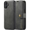 DG.Ming 2v1 odnímateľné flipové púzdro pre iPhone 16 Plus - šedé - možnosť vrátiť tovar ZADARMO do 30tich dní