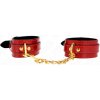 Kink - Joanna Angel Wrist Cuffs Red Adjustable With Gold Chain 16.5-26 cm X 4 cm