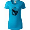 Jeleň v lese krivky - Dámske tričko z organickej bavlny Origin (GOTS) - 2XL ( Svetlý tyrkys )