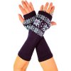 Snow flake pletené návleky na ruky s kamienkami fialová