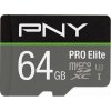 PNY Paměťová karta PRO Elite MicroSDXC 64 GB třída 10 UHS-I/U3 A1 V30 (P-SDU64GV31100PRO-GE)