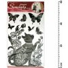 Samolepící dekorace 10016 černé kotě s glitry a kamínky 60x32cm
