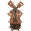 Drevený záhradný veterný mlyn 85 cm – teak, antracyt - s LED alebo bez LED Typ: bez svetla