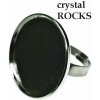 Crystal-ZONE Prsteň crystalROCKS kruh 25 mm ruténium