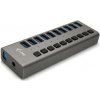 USB Hub i-tec 10x USB 3.0, 48W (U3CHARGEHUB10) strieborný