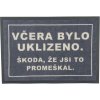 GDmats, POSLEDNÁ ŠANCA: Rohožka Včera bolo upratané (škoda žes to premeškal) 40x60 cm - na von aj na doma, 40x60, šedá