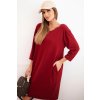 Kesi Włoski Dámska sukňa Plus Size z bavlny s jednoduchým strihom a rukávom 3/4 bordová tmavočervená One size Kesi Włoski 5907302142931