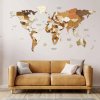 Nástenná drevená 2D mapa sveta - ručná výroba Veľkosť: ​MEGA - 300 x 150 cm