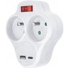 Solight P99USBC, elektrická rozdvojka 230V 2x Typ E s USB A+C nabíjačkou P99USBC