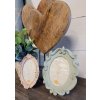Clayre & Eef Zelený oválny fotorámik so zdobením - 19*2*25 cm / 12*16 cm - Clayre & Eef