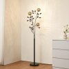 Stojacia lampa Lucande Evory, 160 cm, 3 svetlá, čierna/zlatá, G9 - 9626380