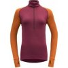 Devold Expedition Merino 235 Z.Neck Wmn beetroot/flame L; Červená triko