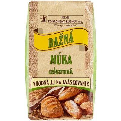 Mlyn Pohronský Ruskov Ražná múka celozrnná 750 g