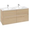 VILLEROY & BOCH Collaro závesná skrinka pod dvojumývadlo, 4 zásuvky, s LED osvetlením, 1261 x 480 x 610 mm, Nordic Oak, C147B0VJ