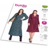 Strih Burda 5748 - Midi šaty s vsadkou
