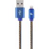 Gembird oplietaný denim USB-A/Lightning kábel 2m CC-USB2J-AMLM-2M-BL