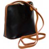 NovaKabelka.sk Grana Nera Camel kožená talianska crossbody kabelka čierna