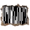 Fototapeta díra na zeď Čierne a biele čiary 95x64 cm