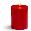 SIRIUS LED sviečka na batérie, vosk Sille Red, Ø 7,5 × 10 cm, červená, 2× AA