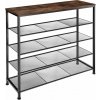 tectake 404295 botník sheffield 100x30,5x93cm - industriálne drevo tmavé, rustikálne