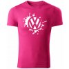 T-ričko Volkswagen Splash pánske tričko Farba trička: Purpurová, Farba potlače: Biela, Veľkosť: S