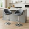 Sada 2 barových stoličiek antracit, výškovo nastaviteľné