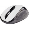 C-TECH C-TECH myš WLM-02, černo-bílá, bezdrátová, 1600DPI, 6 tlačítek, USB nano receiver