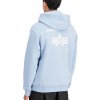 Alpha Industries pánska mikina Label Hoodie Back Print artic blue Veľkosť: XL, Farba: modrá