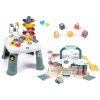 Set didaktický stolík Activity Table Little a garáž s automývačkou Smoby a heliportom s autíčkom