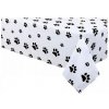 Obrus biely s čiernymi labkami 137x274 cm