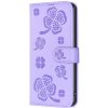 Peňaženkové puzdro Embossing Pattern case Štvorlístky fialové – Xiaomi Redmi Note 14 (4G)