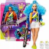 Barbie extra s modrým afro účesem