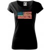 Americká vlajka stará - Dámske tričko Pure - M ( Čierna )