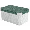Curver Deco Stockholm S box úložný 29,5 x 19,5 x 13,5 cm zelené lístky 04710-Y89
