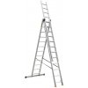 DRABEST Hliníkový rebrík 3x12 priečok trojdielny DRABEST DW3-12 PRO