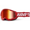 Motokrosové okuliare 100% Strata 2 New Mirror Červené, červené plexi