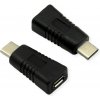 Adaptér USB 3.2 Gen 2, C-Micro-B (2.0) M/F, 480Mbps, priamy, OTG, čierny