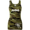 Judo nápis + postavy - Maskáčové tielko - XL ( Zelený maskáč )