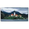 Vymalujsisam.sk Maľovanie podľa čísiel - Kostol na jazere Bled – Slovinsko Veľkosť: 40x80cm, Rám: Na plastovej doske