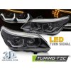 Tuning-tec PREDNÉ SVETLOMETY ANJELSKÉ OČI LED 3D ČIERNA pasujú na BMW E60 E61 03-07